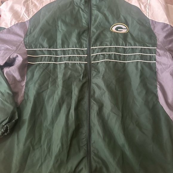 Men’s used Reebok SI Green Bay Packers NFL windbreaker jacket size L large retro - Picture 7 of 7